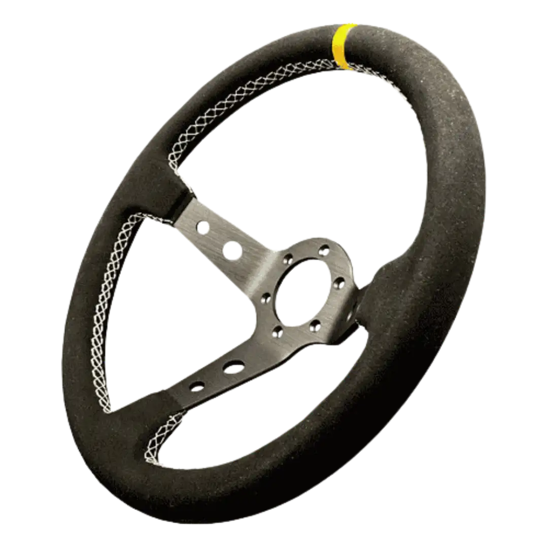 Advanced Deep Dish Synthetic Suede Steering Wheel (350mm) by Advanced Simracing - Wheels