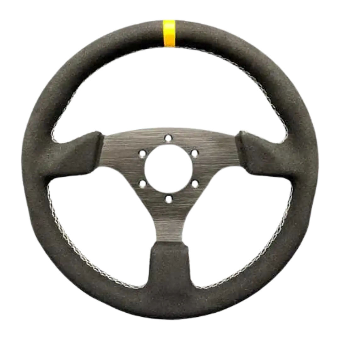 Advanced Round Synthetic Suede Steering Wheel (330mm) by Advanced Simracing - Wheels