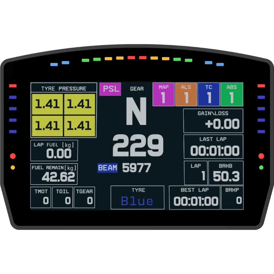 SRA DDU 10.7 6.8" Racing Dash SRA DDU 10.7 6.8" Racing Dash by Sim Racing Addict - Dashboards