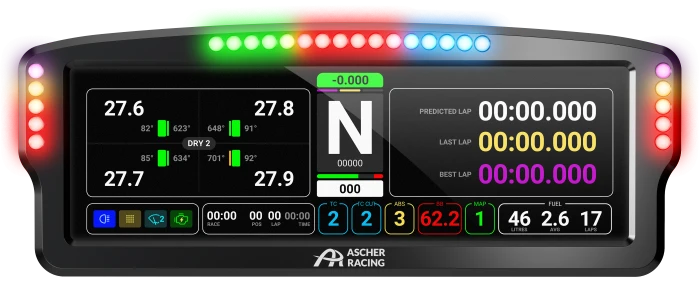 Ascher Racing 8" Dashboard Ascher Racing 8" Dashboard by SimRacingBay - Dashboards
