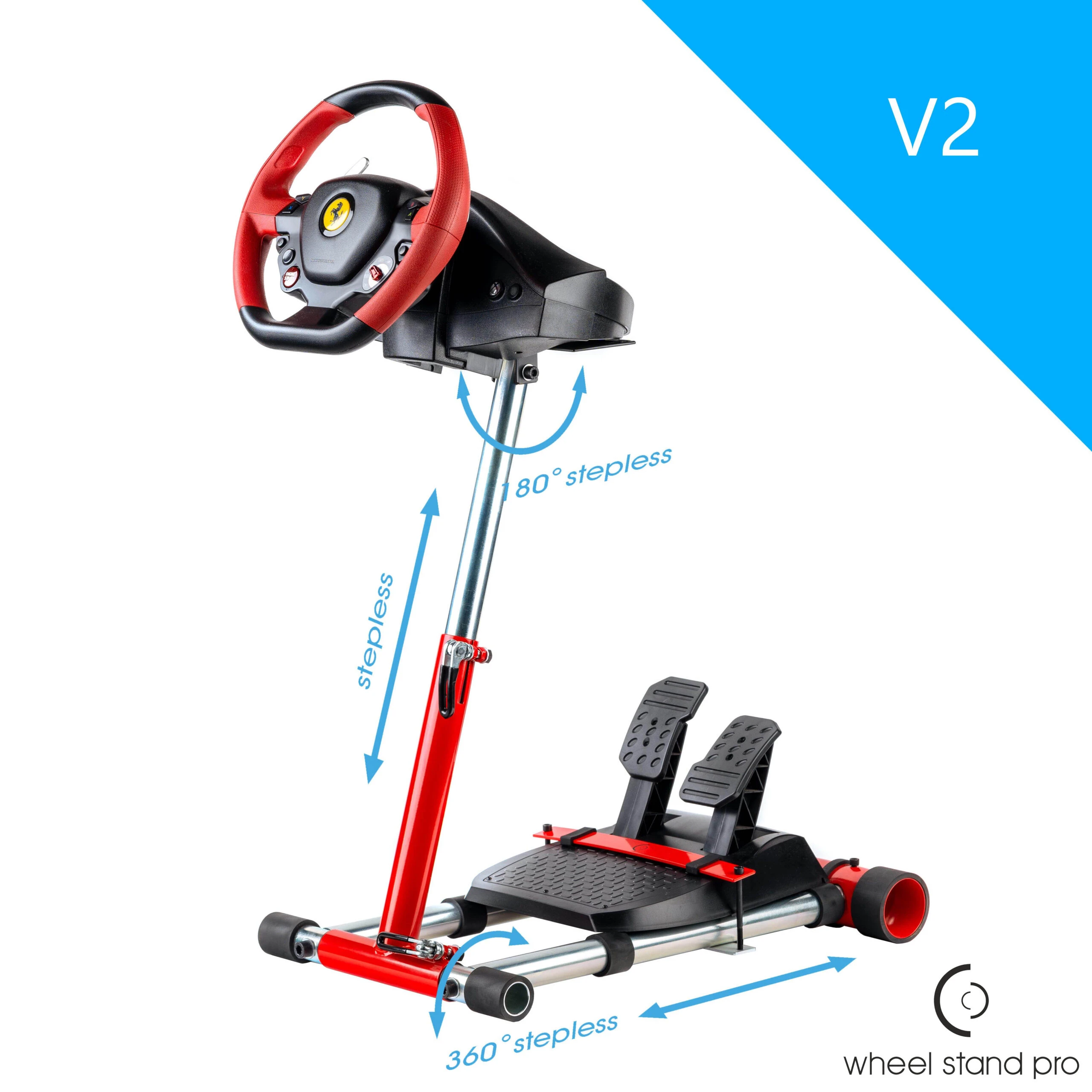 Wheel Stand Pro for Thrustmaster F458 SPIDER/T80/T100 – V2 Rosso